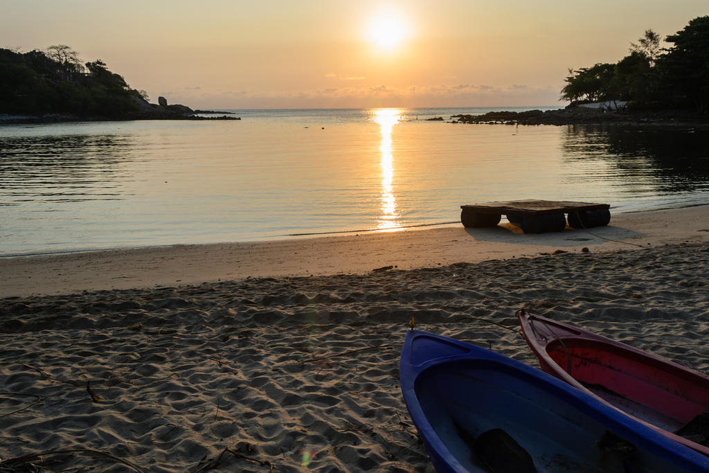 Beautiful sunrise and boats at choengmon beach koh samui thailand gm601918360 103465345