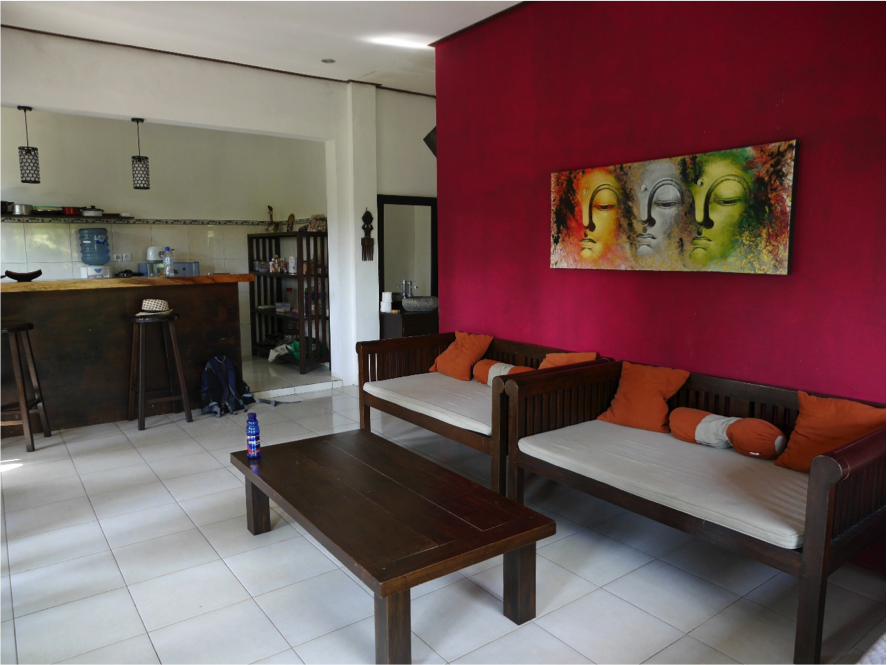 quiet and spacious airbnb'ing outside central ubud | a living room big enough to practice your yoga unimpeded