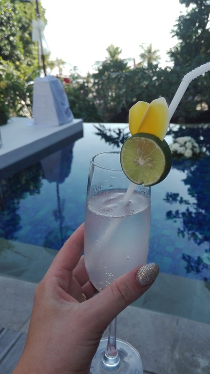 A mojito pool side at the Tao Beach House Restaurant