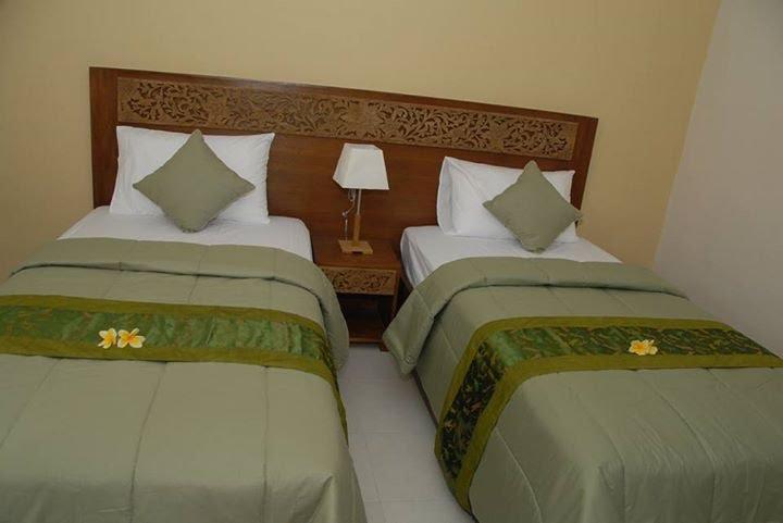 Flowery mattresses at Kepundung Bali hotel.