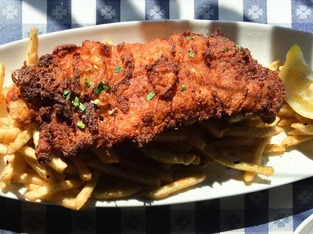 Fish and chips at The Old Clam House