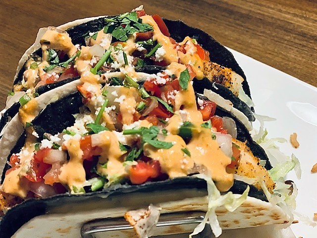 Blackened fish tacos at Strawberry Alley Ale Works