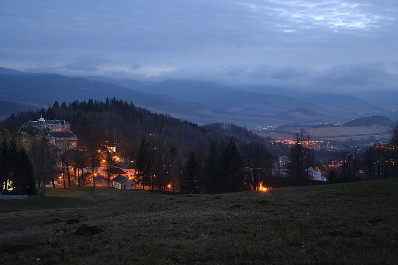 Jeseníky by night - view from Lázně Jeseník (Bad Gräfenberg)