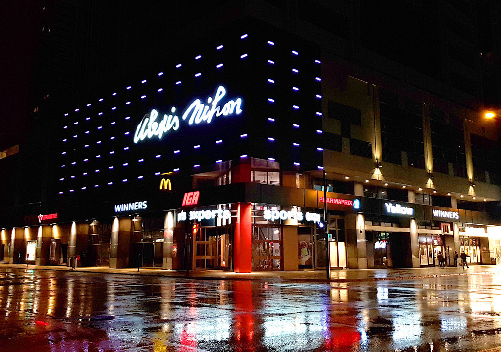 Place Alexis-Nihon at night, Montreal