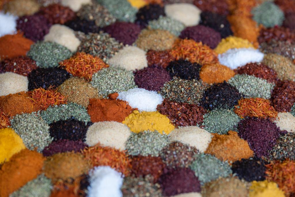 Assorted color herbs