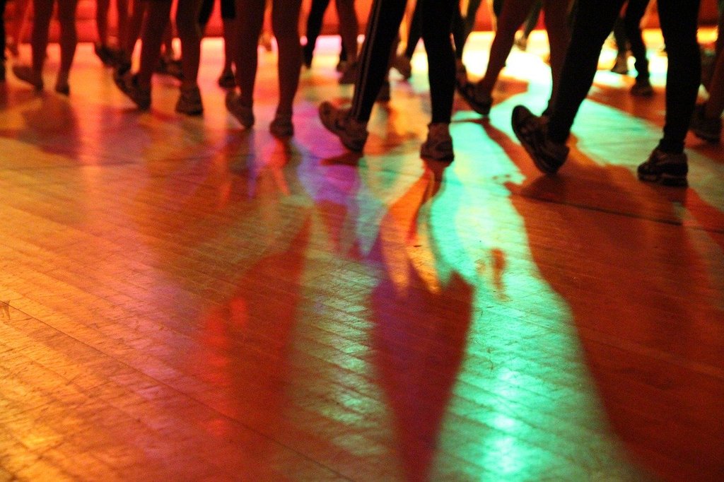 Dancing and singing in a karaoke bar