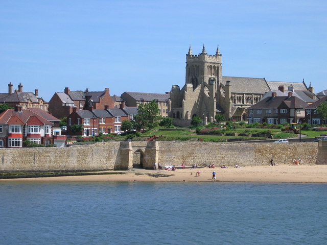 St Hildas Church including old town wall - geograph.org.uk - 654127