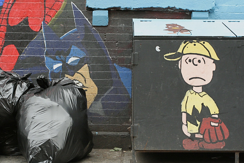Charlie Brown and Batman, East Harlem, New York City