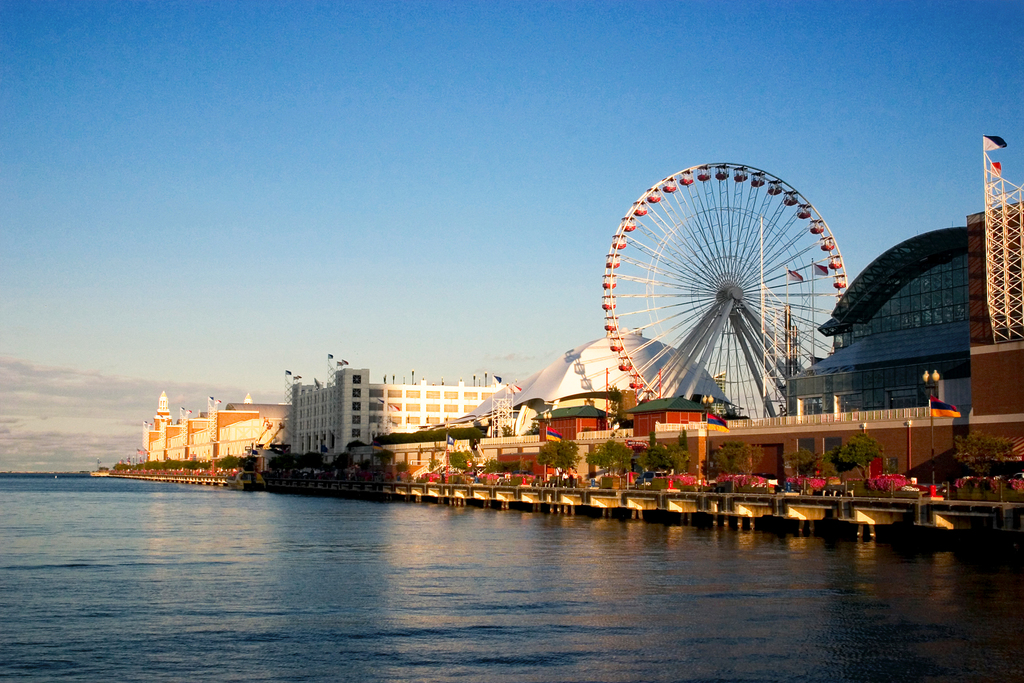 Navy Pier from the shoreline