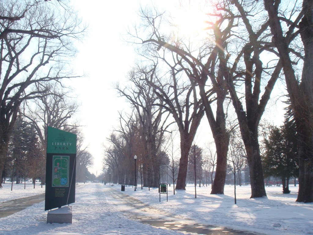 Liberty Park in the winter, Salt Lake City UT, USA