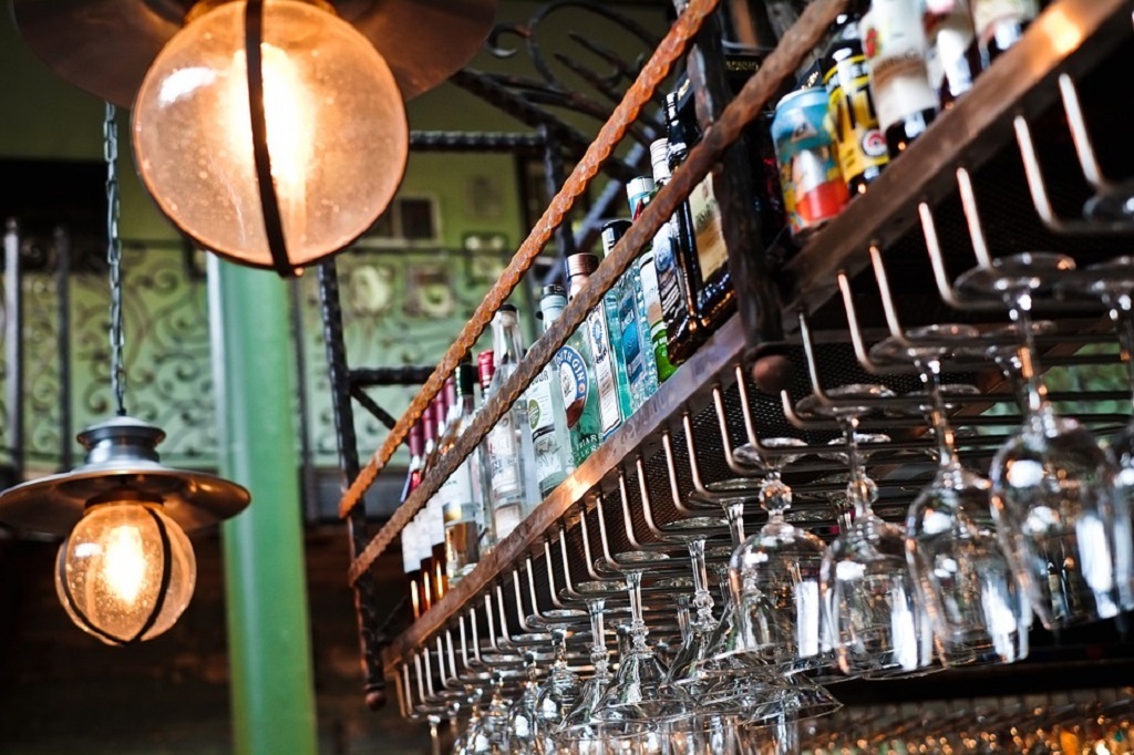 Bar with lights