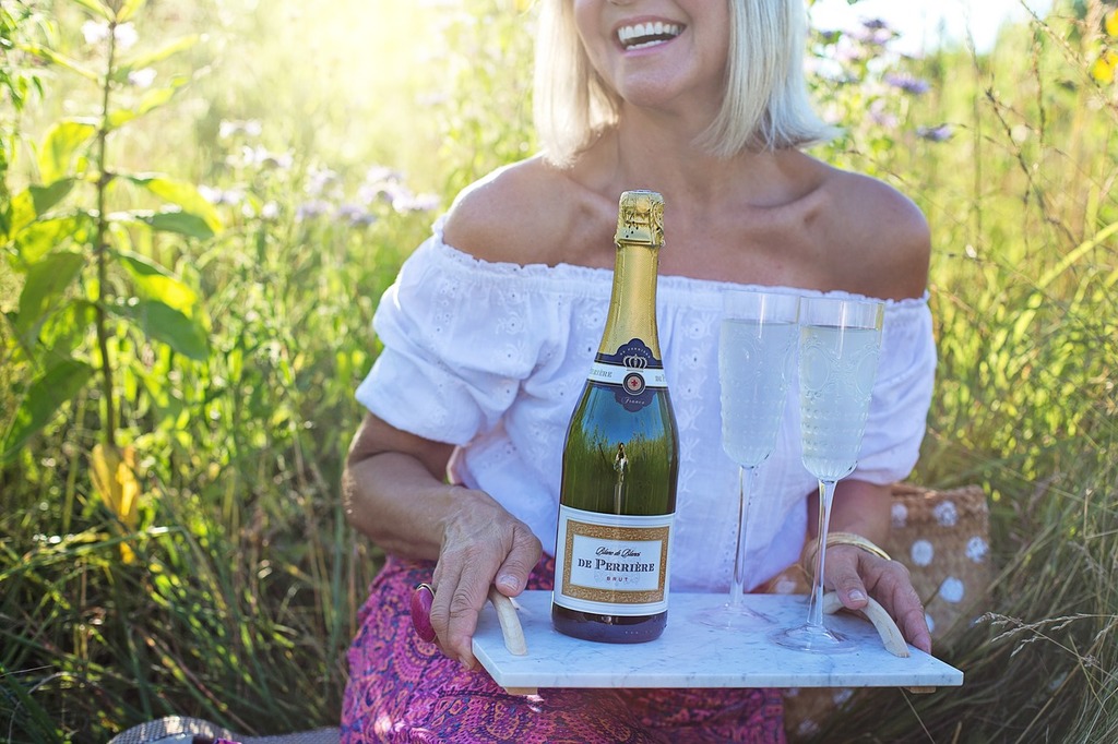A picnic with wine