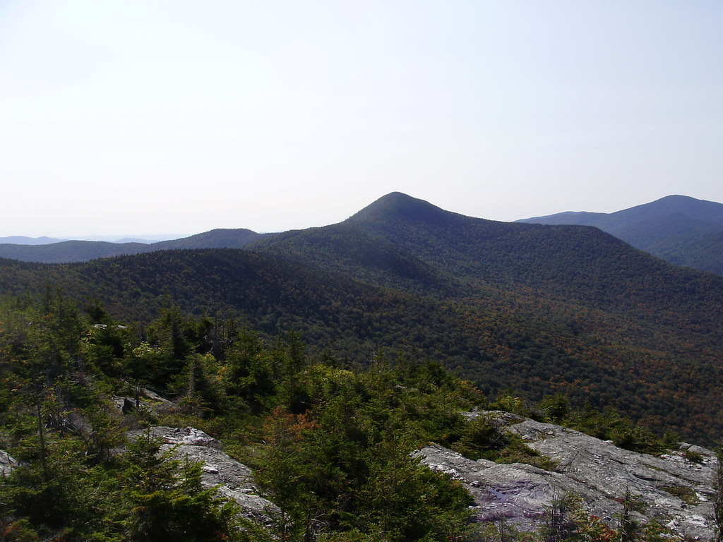 2017-09-11 10 48 04 View south-southeast from the Maple Ridge Trail at about 3,020 feet above sea level on the western slopes of Mount Mansfield within Mount Mansfield State Forest in Underhill, Chittenden County, Vermont