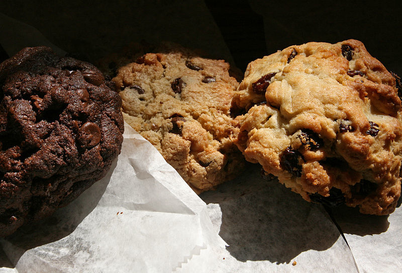 Levain Bakery Chocolate Chocolate Chip, Oatmeal Raisin, Chocolate Chip Walnut