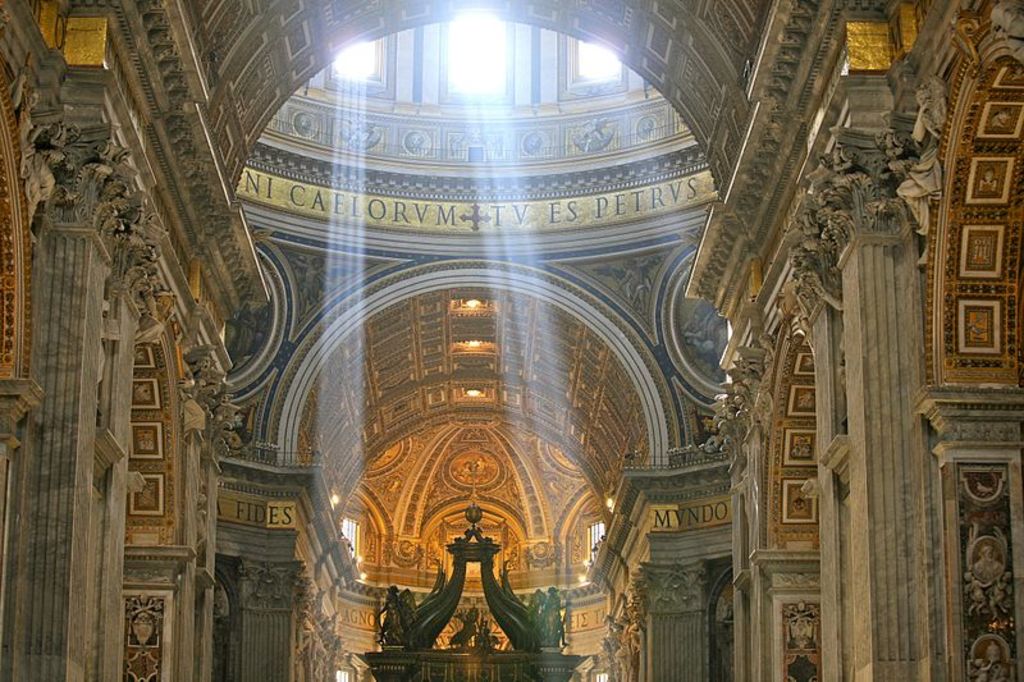 Crepuscular Rays at Noon in Saint Peters Basilica, Vatican City (5939069865)
