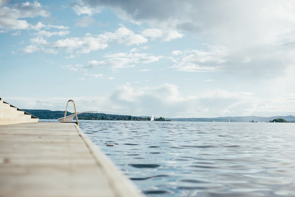 Swimming at lake