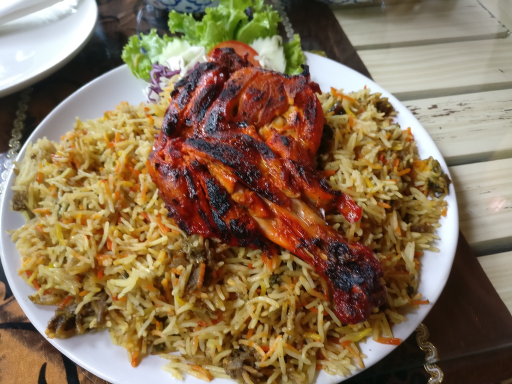 Arabian Biryani with Chicken Tandoori on Top