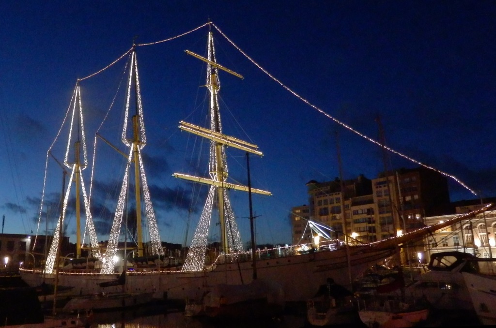 Mercator ship Oostende 2014 night view.