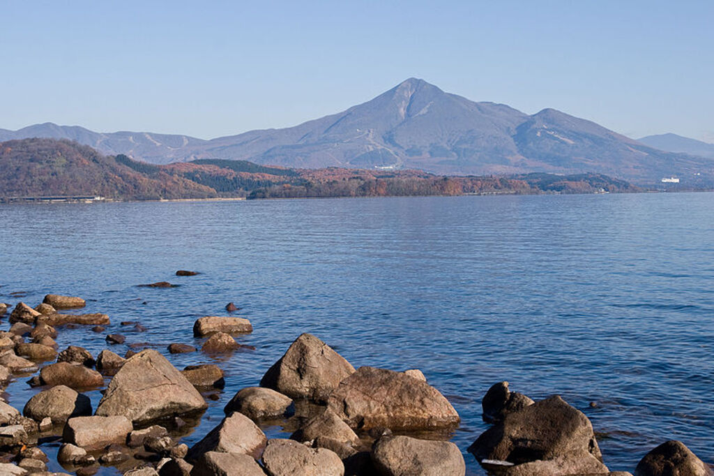 Mt.Bandai from Lake Inawashiro 05