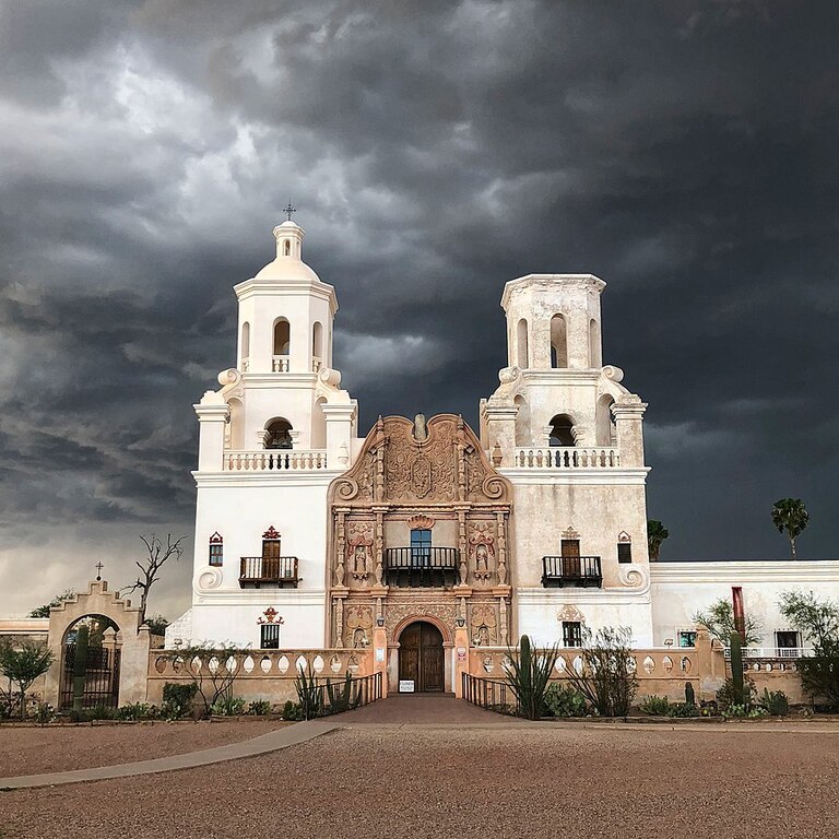 San Xavier del Bac in overcast weather