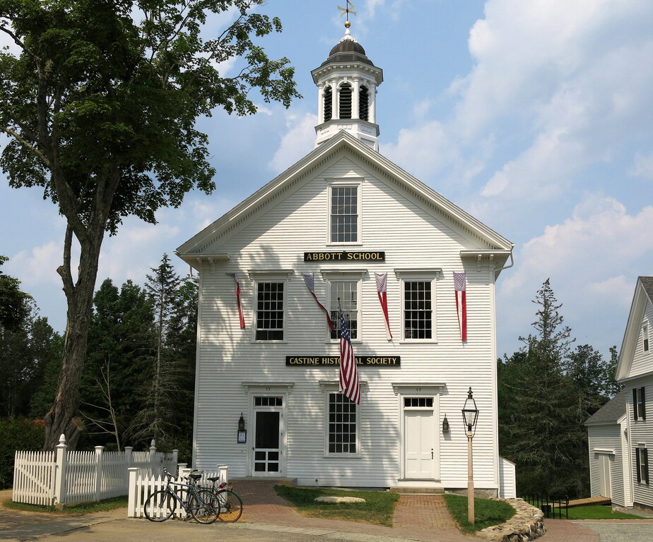 The Abbott School (1859), now the home of the Castine Historical Society, Castine, Maine, USA