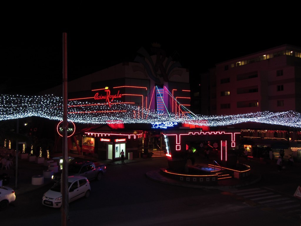 Maho Village at Night with Casino Royale