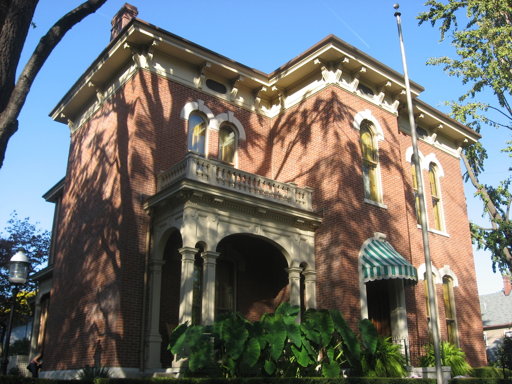 James Whitcomb Riley House in Indianapolis, front and western side