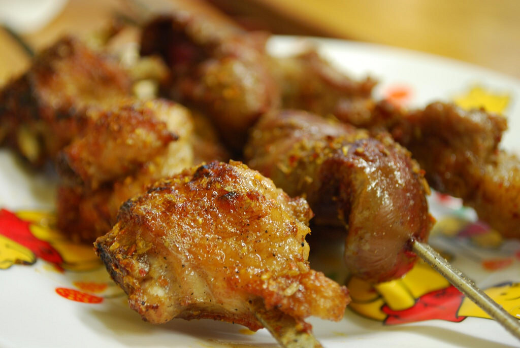 Chicken Wing Skewers - close-up - Ayiguli 323 Fast Food AUD2 each