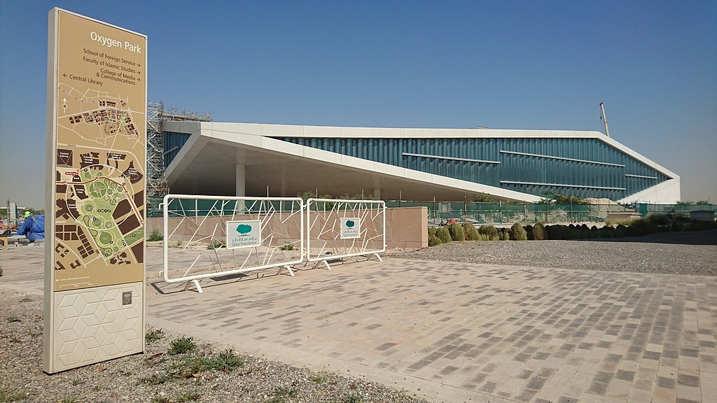Sign for Oxygen Park in Education City