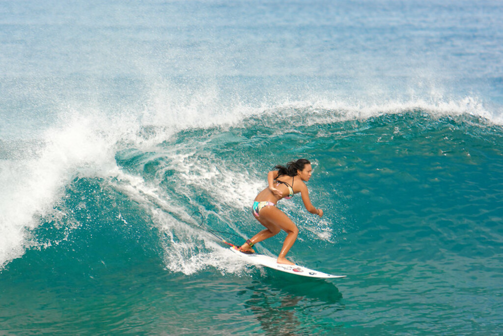 Surfing on the North Shore - near Sunset Beach