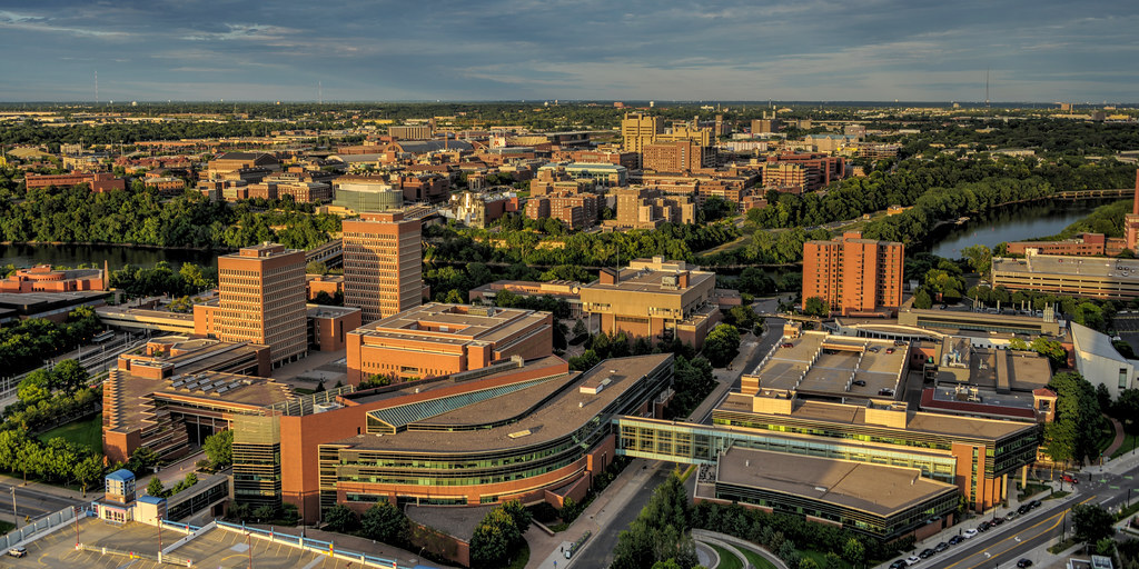 University campus from Riverside Plaza