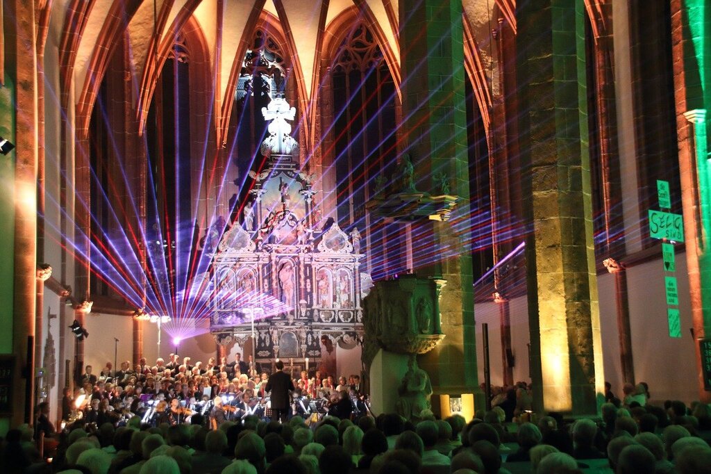 Concert performance inside church