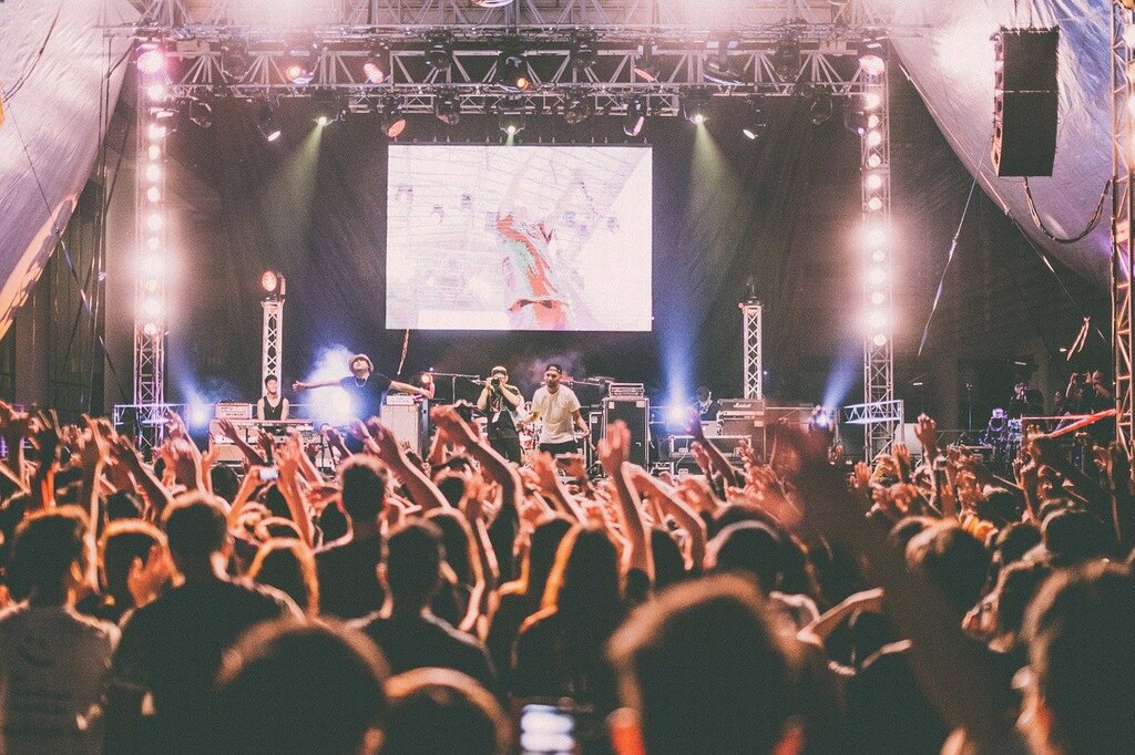 Man singing in a concert