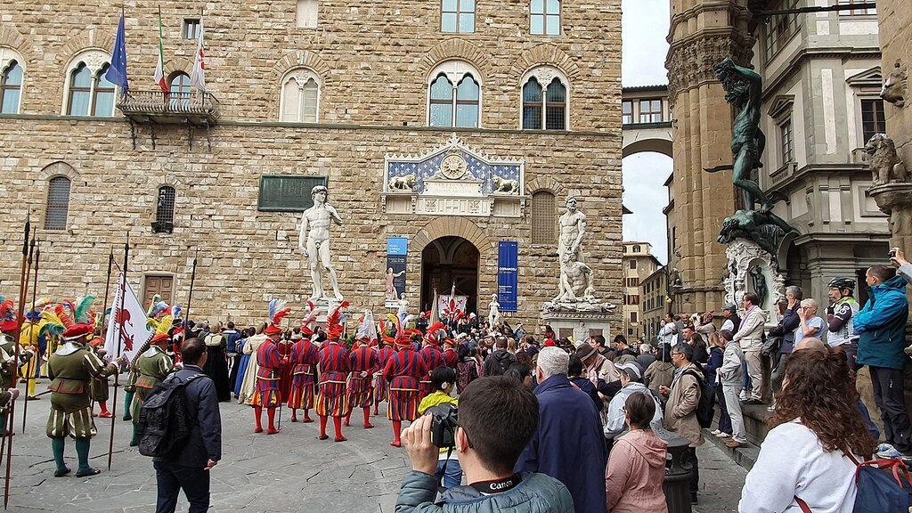 Gathering before Scoppio del carro-Easter in Florence