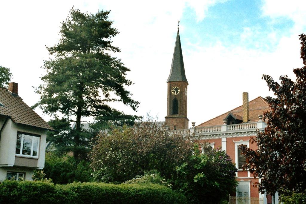 Landstuhl, Blick zur Stadtkirche, Villa Benzino