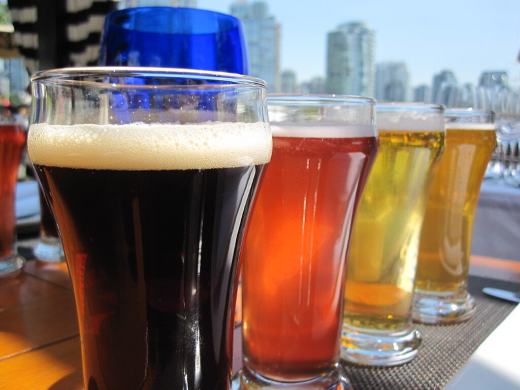 Beer tasting at the Dockside Restaurant & Brewing Company