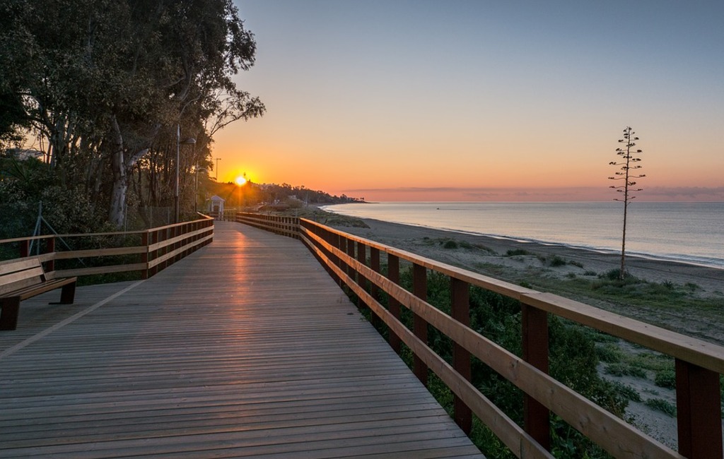 The Boardwalk from Marbella to La Cala de Mijas, Costa del Sol, Spain