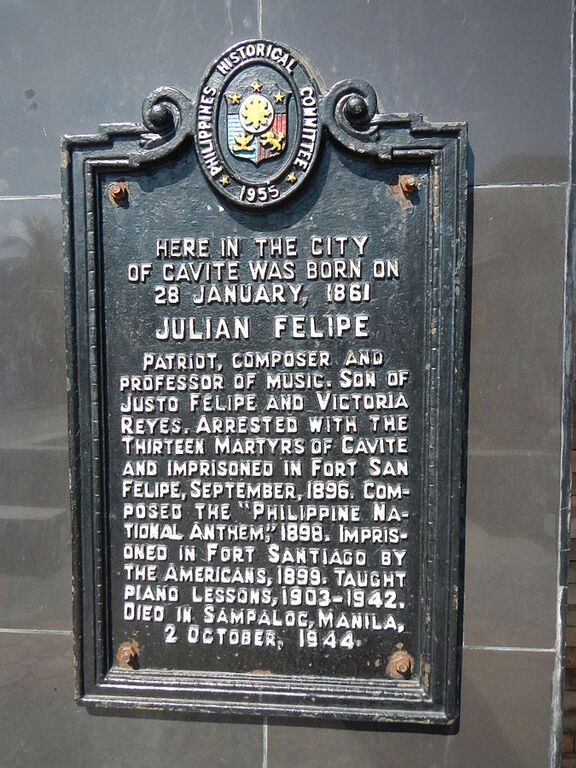 Julian Felipe historical marker in Cavite City