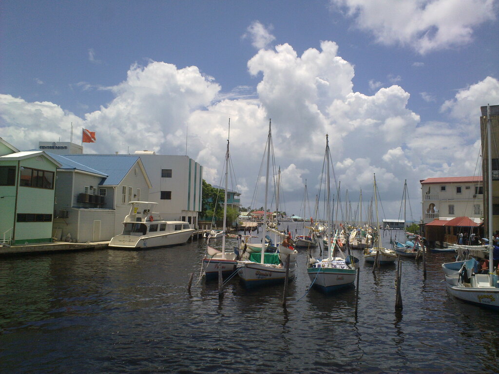 Belize City July 2010 Boats in Haulover Creek