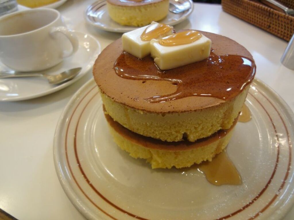 Savour fluffy, buttery pancakes at Iwata Coffee Shop