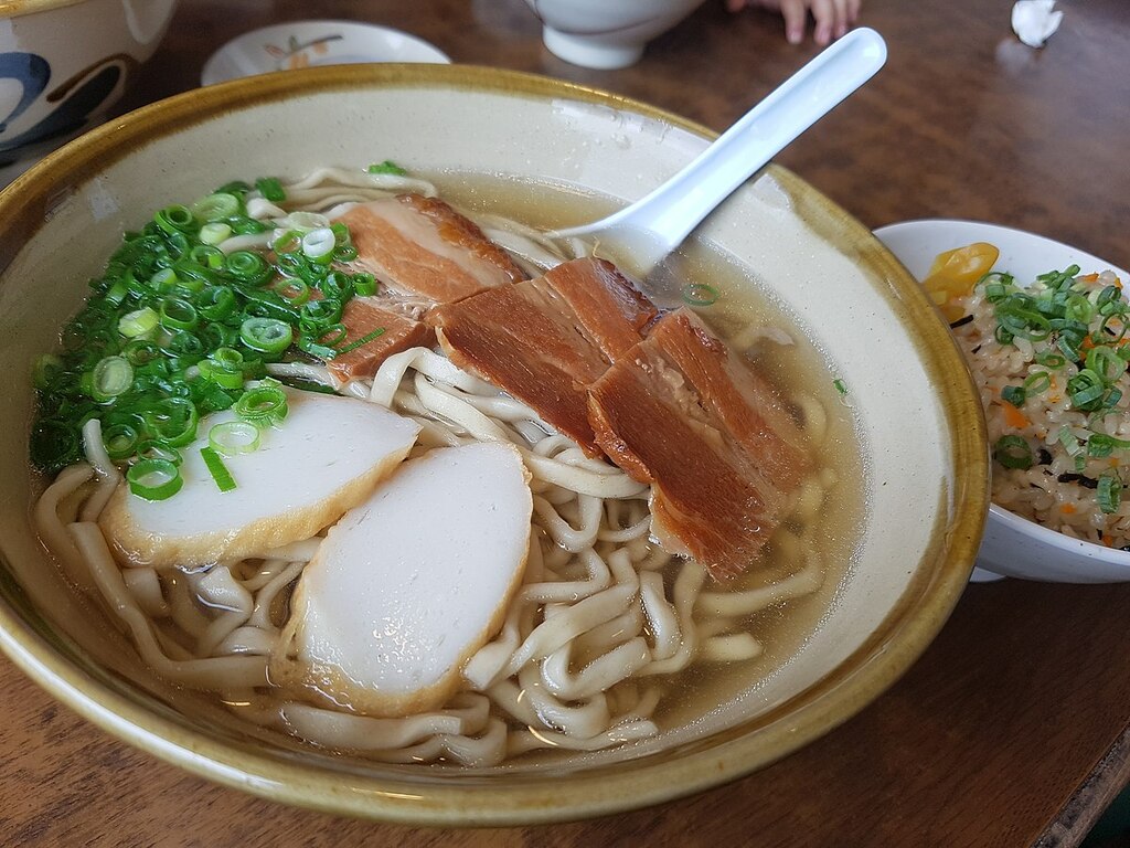 Okinawa soba and mixed rice