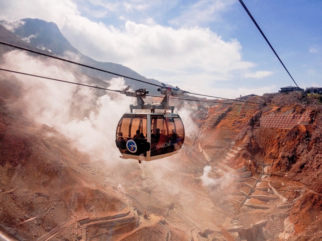 Owakudani's cable car, Japan; October 2017