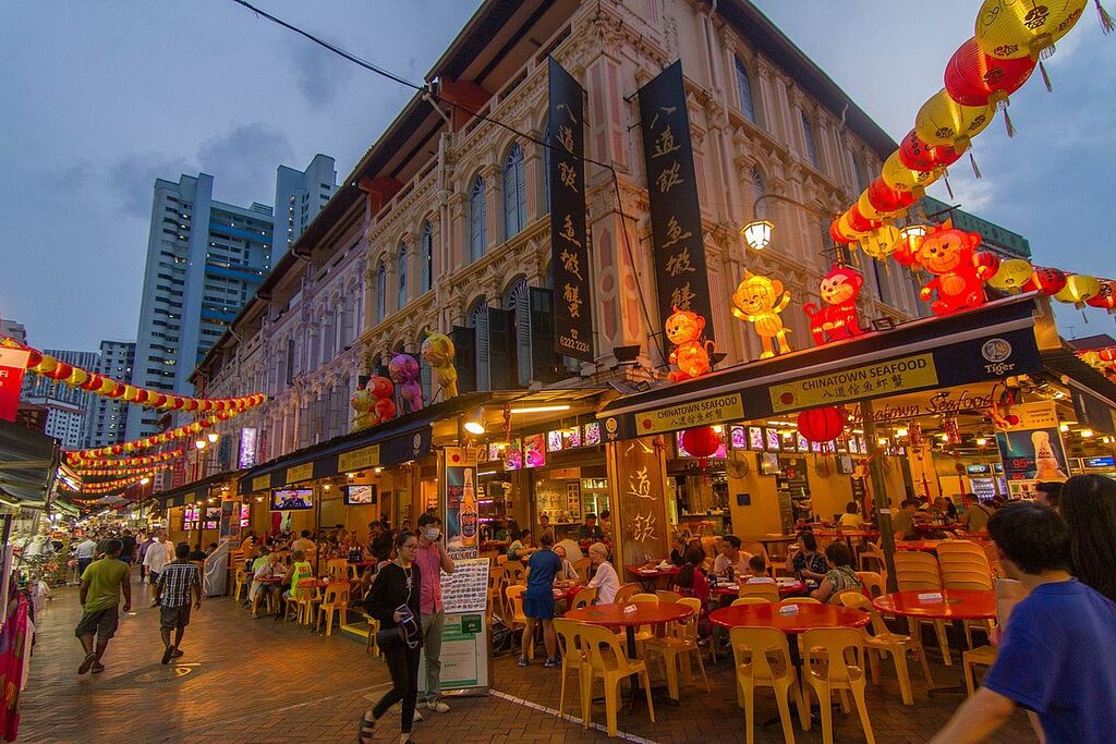 Chinatown at night, Singapore