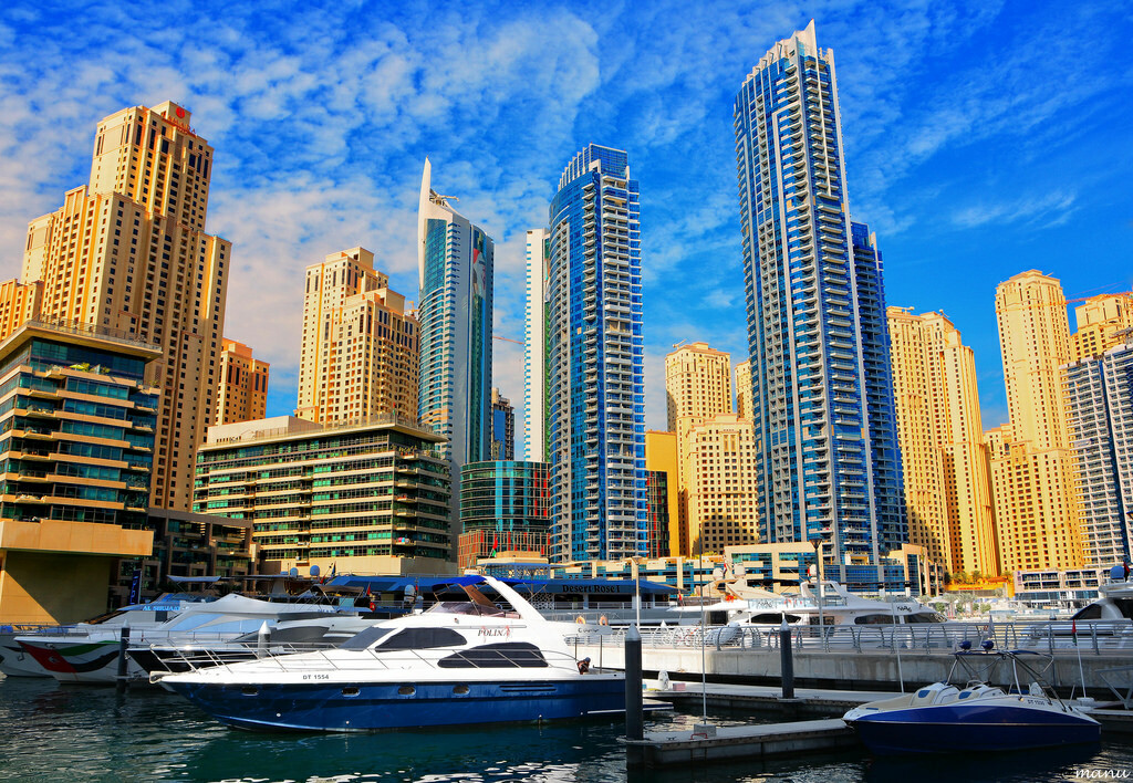 the Dubai marina...