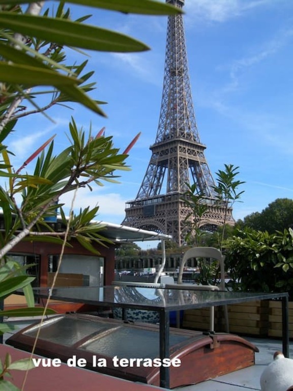 Eiffel Tower view from the boat's terrace