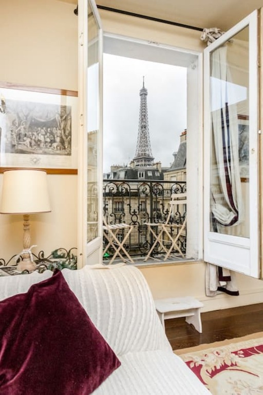 View of the Eiffel Tower from the sofas