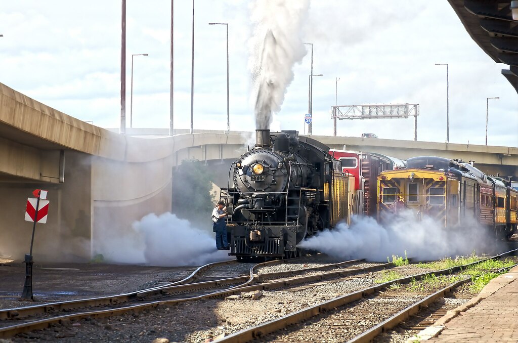 Soo Line 2719 steam locomotive 4-6-2 on North Shore Scenic Railroad at Lake Superior Railroad Museum