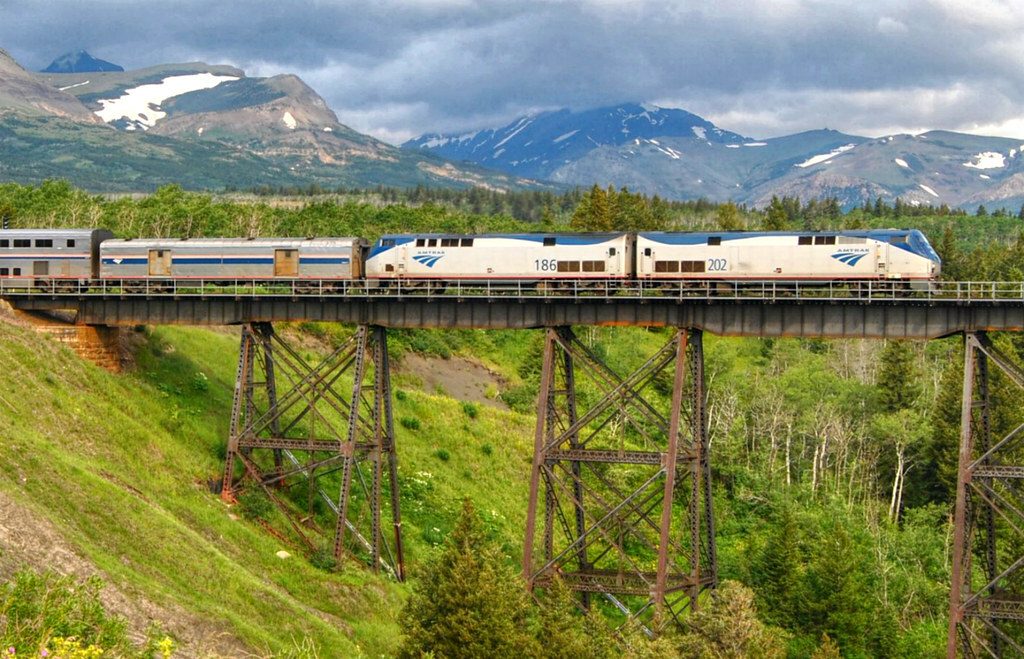 Amtrak "Empire Builder" @ Two Medicine Trestle Montana