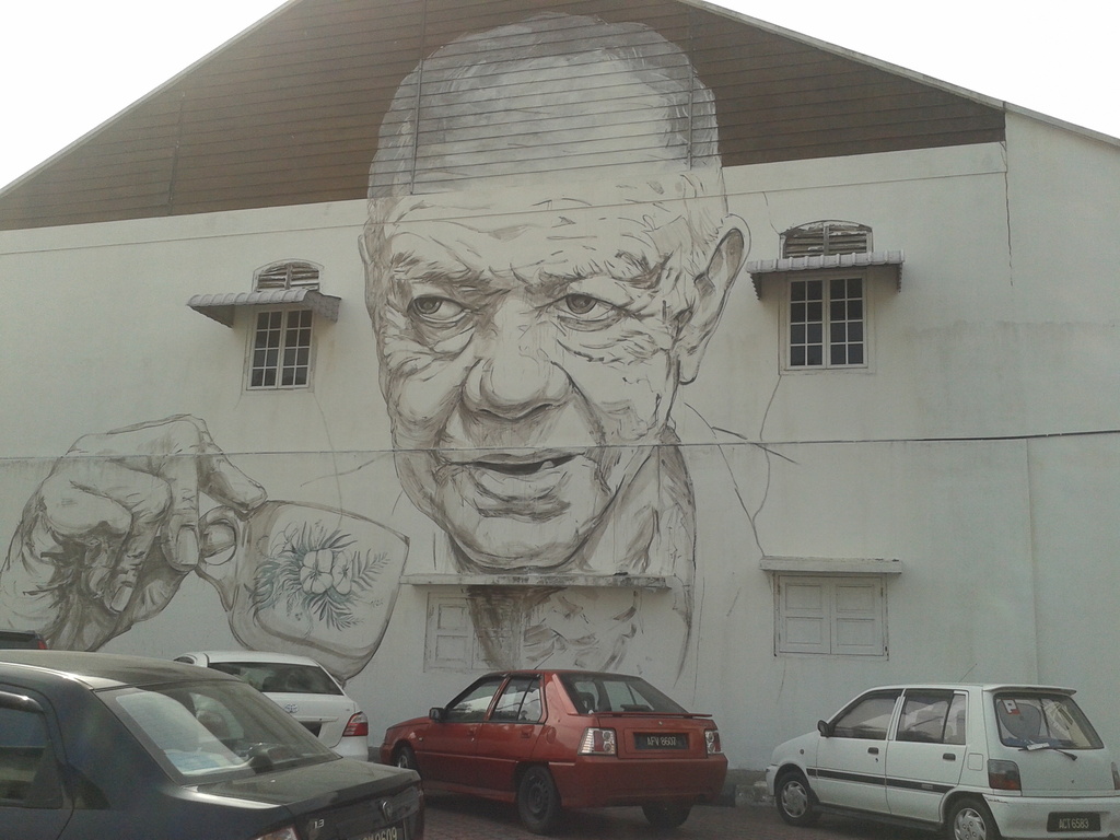 Old Uncle with White Coffee