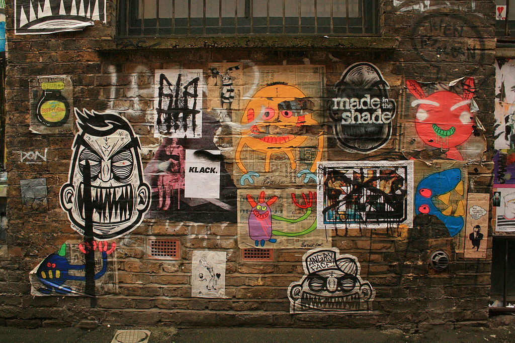 Graffiti in Shoreditch, London - Angry Face, Bortusk Leer, Made in the shade (12996320383)